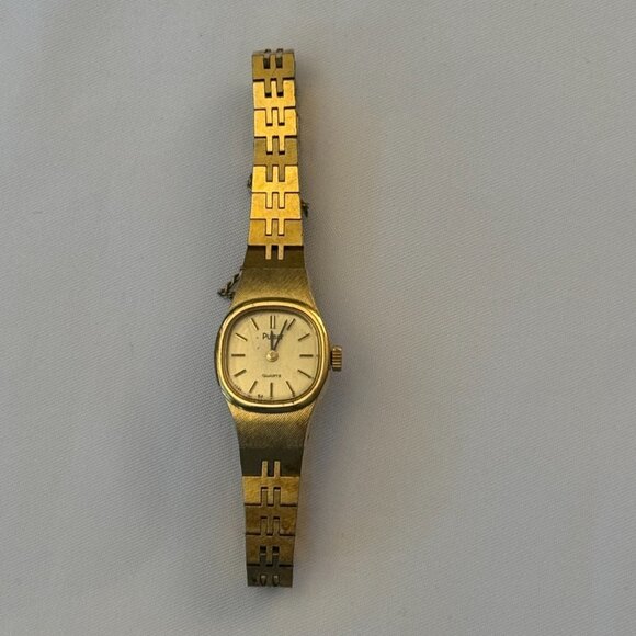 VINTAGE PULSAR QUARTZ WATCH V230-5340 WOMENS SMALL GOLD TONE ANALOG TESTED WORKS main image 10